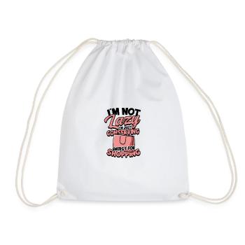 Je ne suis pas paresseux, je conserve juste de l’énergie pour faire du shopping - Sac de sport léger - blanc - Devant