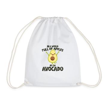 In einer Welt voller Äpfel, sei eine Avocado - Avocado - Turnbeutel - Weiß - Vorne