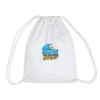 Admiring the sunset - Sunset - Drawstring Bag - white - Front