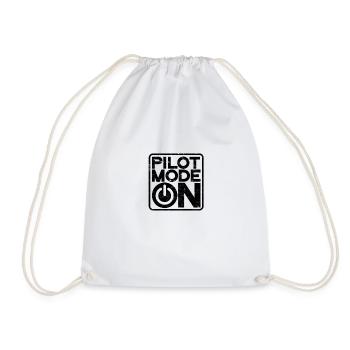 Pilote mode on - Airplane - Drawstring Bag - white - Front
