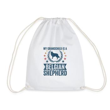 Mon petit-fils est un berger belge - Sac de sport léger - blanc - Devant