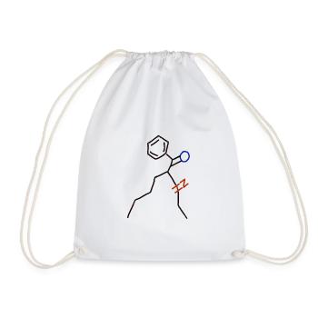Homme heureux avec tatouage et cadeau. - Sac de sport léger - blanc - Devant