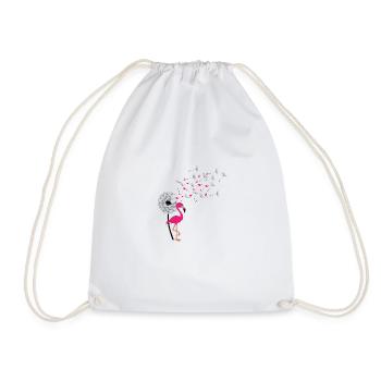 Pissenlit Fleur Oiseau tropical exotique Flamant - - Sac de sport léger - blanc - Devant