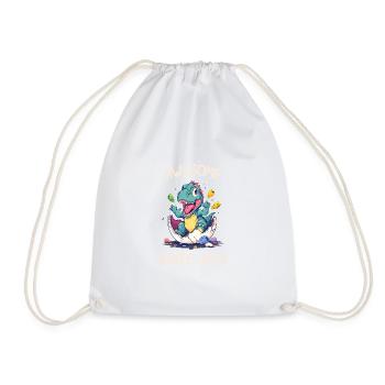 Kids Dinos Birthday Party | Awesome since 2021 - Drawstring Bag - white - Front