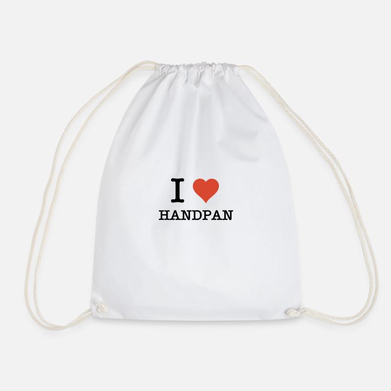 I Love Handpan Player - Drawstring Bag - white