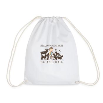 Healing creatures big and small - Veterinarian - Drawstring Bag - white - Front