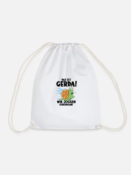 Das Ist Gerda Wir Joggen Gemeinsam - Fitness - Turnbeutel - Weiß
