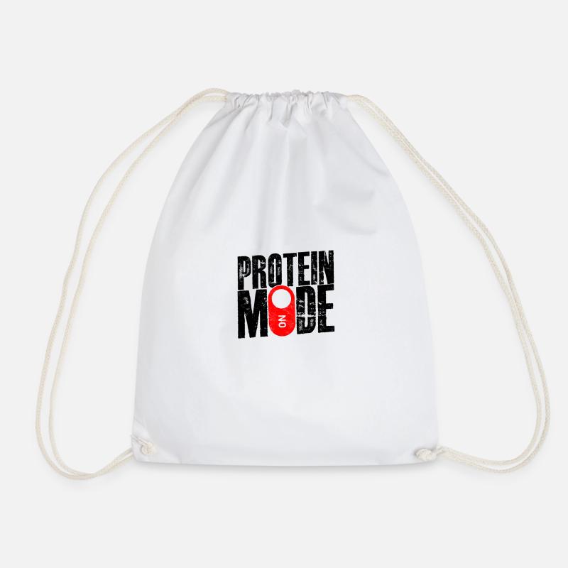 Proteinmodus Ein - Protein - Turnbeutel - Weiß