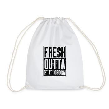 Fresh Outta Surgery - Colonoscopy - Drawstring Bag - white - Front