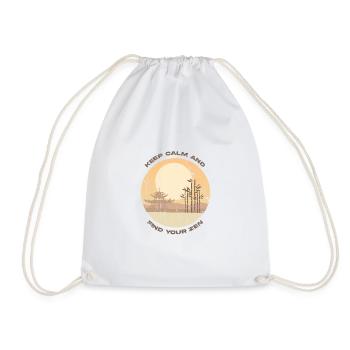 Keep calm and find your zen - Stress - Drawstring Bag - white - Front