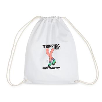 Trébucher sur mes deux pieds - Maladroit - Sac de sport léger - blanc - Devant