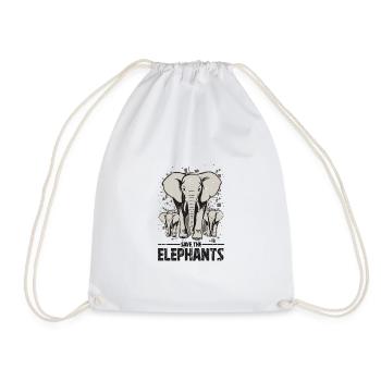 Sauvez les éléphants - Elephant - Sac de sport léger - blanc - Devant
