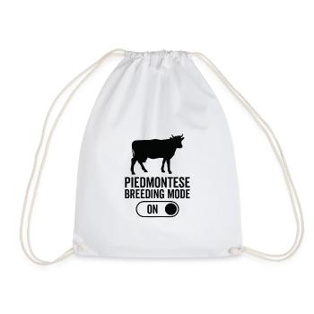 Cow breeding mode on - Piedmontese - Drawstring Bag - white - Front