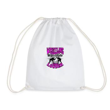 WRESTLING MOM LIKE A REGULAR MOM BUT LOUDER - Drawstring Bag - white - Front