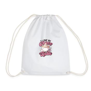 I Love My Class A Latte Coffee Teacher - Education - Drawstring Bag - white - Front