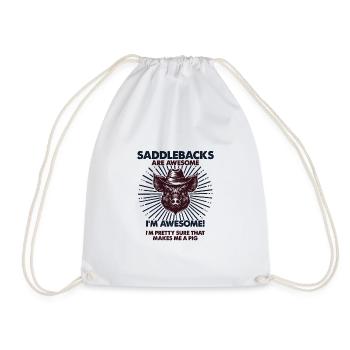 Cochon Papa Maman - Fermier Saddleback - Sac de sport léger - blanc - Devant