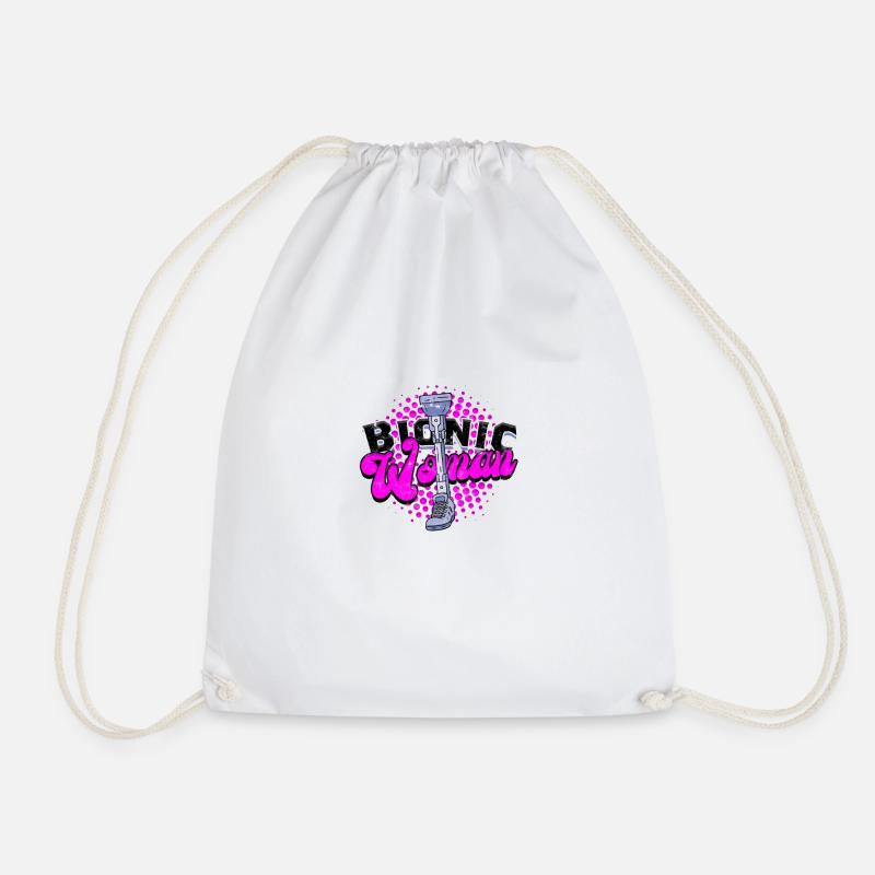 Bionic Woman - Funny Injury Accident - Retro - Drawstring Bag - white