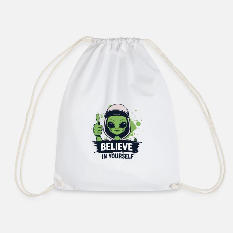Galactic Self-Trust - Drawstring Bag - white