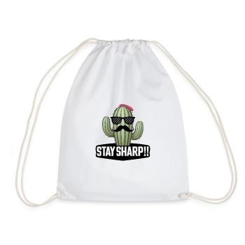 Lunettes de soleil élégantes à moustache Cactus Stay Sharp Art - Sac de sport léger - blanc - Devant