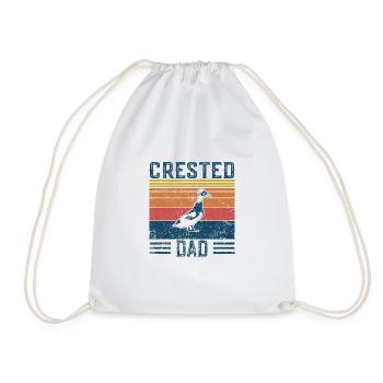Entendad - Vintage Crested Duck - Drawstring Bag - white - Front