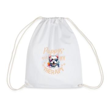 West Highland White Terrier Watercolor - Drawstring Bag - white - Front