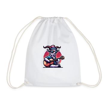 Chèvre Cool Jouant De La Guitare Dans La Conception De Bande - Sac de sport léger - blanc - Devant