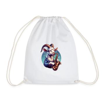 Conception de saxophoniste de chèvre drôle - Sac de sport léger - blanc - Devant