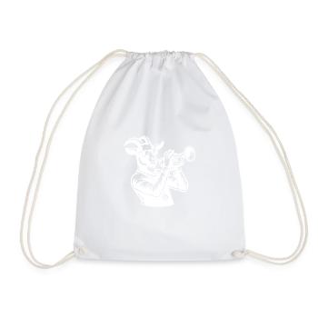 Silhouette de trompettiste de chèvre - Sac de sport léger - blanc - Devant