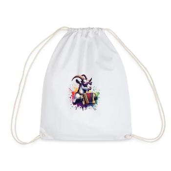 Chèvre jouant de l’accordéon conception de musique - Sac de sport léger - blanc - Devant
