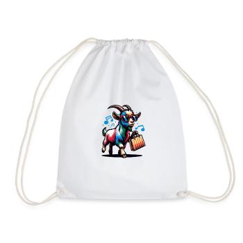 Shopping Goats Queen Design - Drawstring Bag - white - Front
