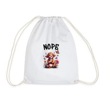 Highland Cow dit non aux garçons et aux filles - Sac de sport léger - blanc - Devant