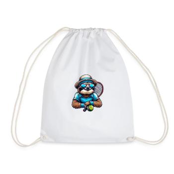 Conception de joueur de tennis paresseux cool - Sac de sport léger - blanc - Devant