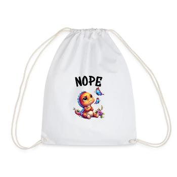 Dinosaur Saying Nope for Boys and Girls - Drawstring Bag - white - Front