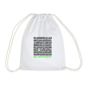 Cadeau Be Different Binary Code Nerd - Sac de sport léger - blanc - Devant