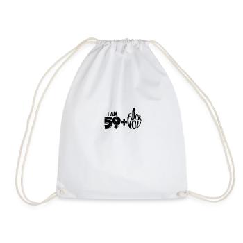 59 + Middle Finger Birthday - Drawstring Bag - white - Front