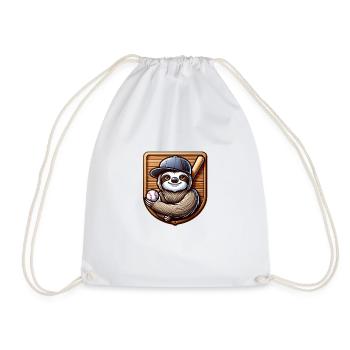 Cooles Faultier Baseball Softball Sportdesign - Turnbeutel - Weiß - Vorne