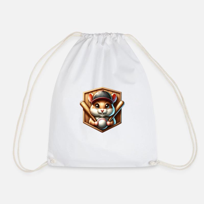 Cooler Hamster Baseballspieler Softball Pitcher - Turnbeutel - Weiß