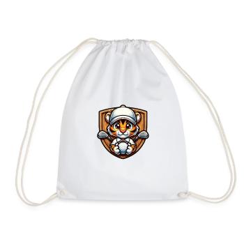Design de golfeur Cool Tiger Wildcat - Sac de sport léger - blanc - Devant
