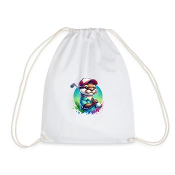 Drôle de loutre Golf Golfeur Golf - Sac de sport léger - blanc - Devant