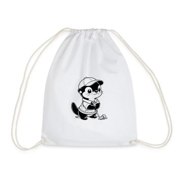 Otter Golf Silhouette Funny Golfer - Drawstring Bag - white - Front