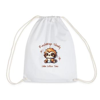 Coffee Recharge Slowly - Coffee Drinker Sloth - Sac de sport léger - blanc - Devant