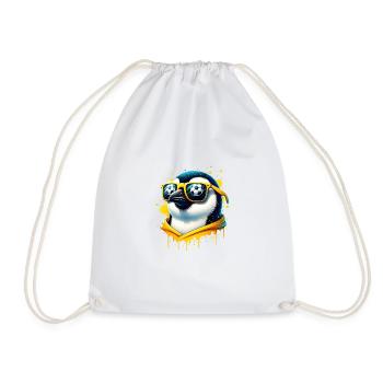 Pinguin Vogel Fußball Spieler Ball Champion Fan - Turnbeutel - Weiß - Vorne