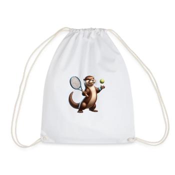 Otter Tennis Spieler Sport Ball - Turnbeutel - Weiß - Vorne