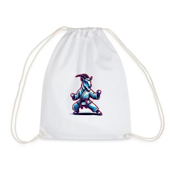 Chèvre de Karaté - Chèvre de combat en vêtements de Karaté - Sac de sport léger - blanc - Devant