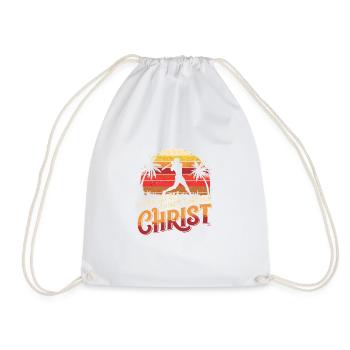 I can do everything through Christ Baseball Christian - Drawstring Bag - white - Front