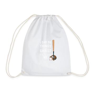 I can do everything through Christ Philippian Baseball - Drawstring Bag - white - Front