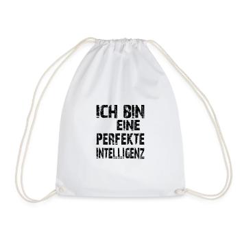 KI Spruch Ich bin eine perfekte Intelligenz - Turnbeutel - Weiß - Vorne
