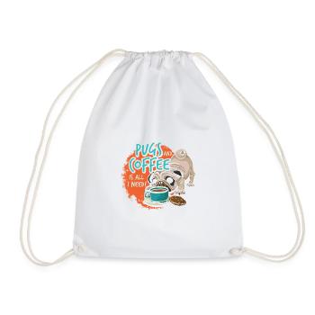Boobs and coffee are all I need Fun - Drawstring Bag - white - Front