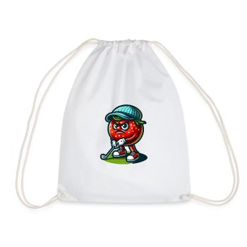 Drôle de tomate de golf avec chapeau élégant prêt pour - Sac de sport léger - blanc - Devant