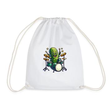 Funny Pimple Drummer Player Humorous - Drawstring Bag - white - Front